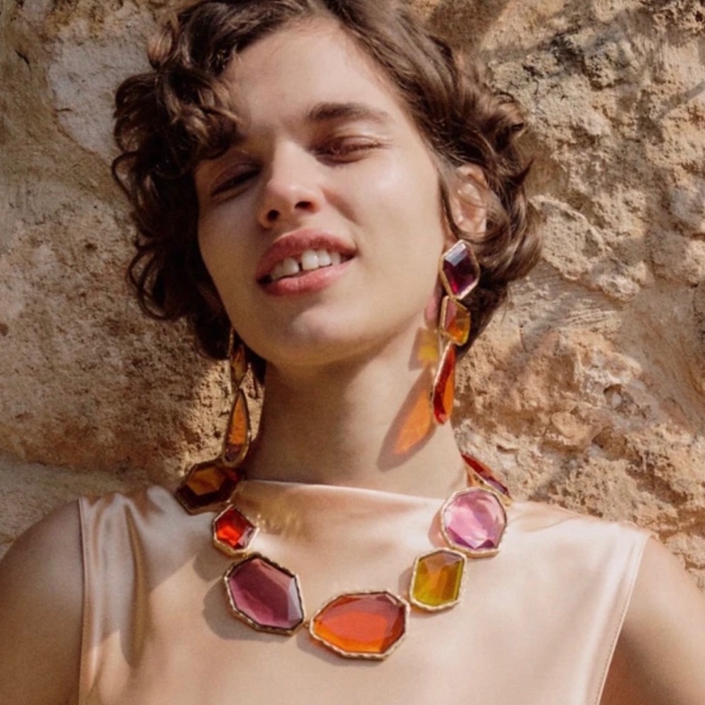 New Zara Resin Drop Earrings ~ New Colors: Clear or Tricolor - Picture 13 of 16